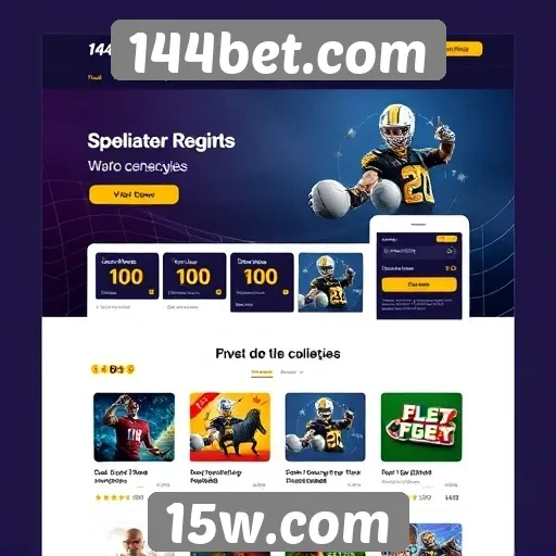 Navegação e design do site 144bet